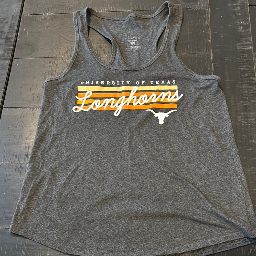 Texas Longhorns Gray Racerback College Womens Tank Top Size Medium